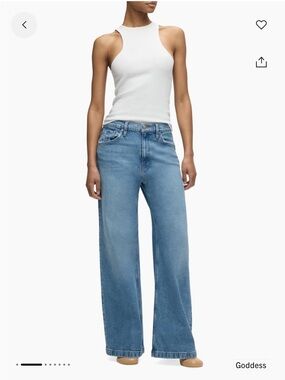 Hudson Jeans Light Blue Wide-Leg 'Goddess' Jeans